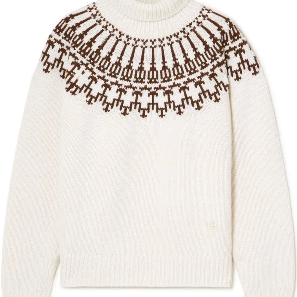 NWT Tory Burch Sport Intarsia Wool Fair Isle Sweater